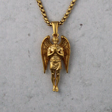 Load image into Gallery viewer, Gold Guardian Angel Pendant Chain Necklace
