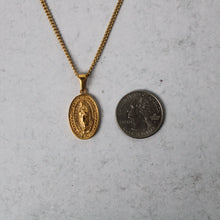 Load image into Gallery viewer, Gold Lady of Guadalupe Pendant Necklace &amp; 3mm Rope Chain Set
