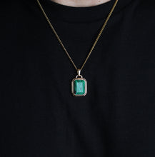 Load image into Gallery viewer, Gold Malachite Pendant Chain Necklace
