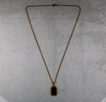 Load image into Gallery viewer, Gold Malachite Pendant Chain Necklace
