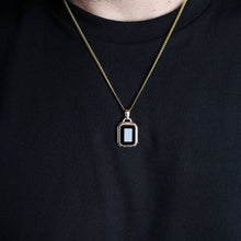 Load image into Gallery viewer, Gold Onyx Stone Pendant Chain Necklace
