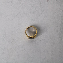 Load image into Gallery viewer, Gold Black Enamel Oval Signet Ring
