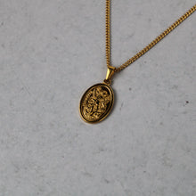 Load image into Gallery viewer, Gold Saint Michael Pendant Chain Necklace
