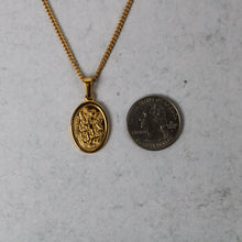 Load image into Gallery viewer, Gold Saint Michael Pendant Chain Necklace
