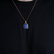 Load image into Gallery viewer, Gold Lapis Lazuli Stone Pendant Chain Necklace
