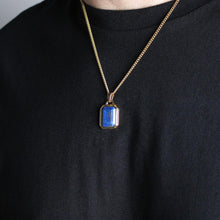 Load image into Gallery viewer, Gold Lapis Lazuli Stone Pendant Chain Necklace

