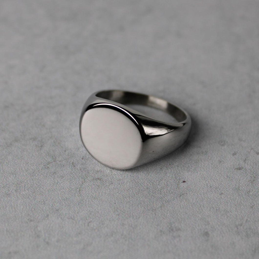 Silver Oval Signet Ring