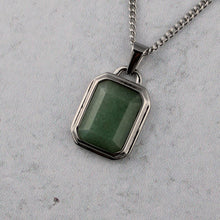 Load image into Gallery viewer, Silver Aventurine Pendant Chain Necklace
