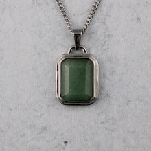 Load image into Gallery viewer, Silver Aventurine Pendant Chain Necklace
