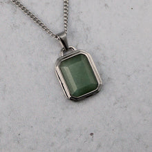 Load image into Gallery viewer, Silver Aventurine Pendant Chain Necklace
