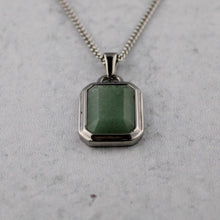 Load image into Gallery viewer, Silver Aventurine Pendant Chain Necklace

