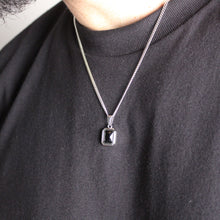 Load image into Gallery viewer, Silver Black Cubic Zirconia Pendant Chain Necklace
