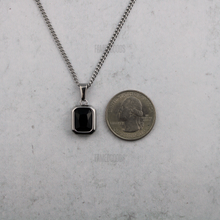 Load image into Gallery viewer, Silver Black Cubic Zirconia Pendant Chain Necklace
