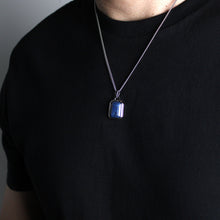 Load image into Gallery viewer, Silver Lapis Lazuli Stone Pendant Chain Necklace
