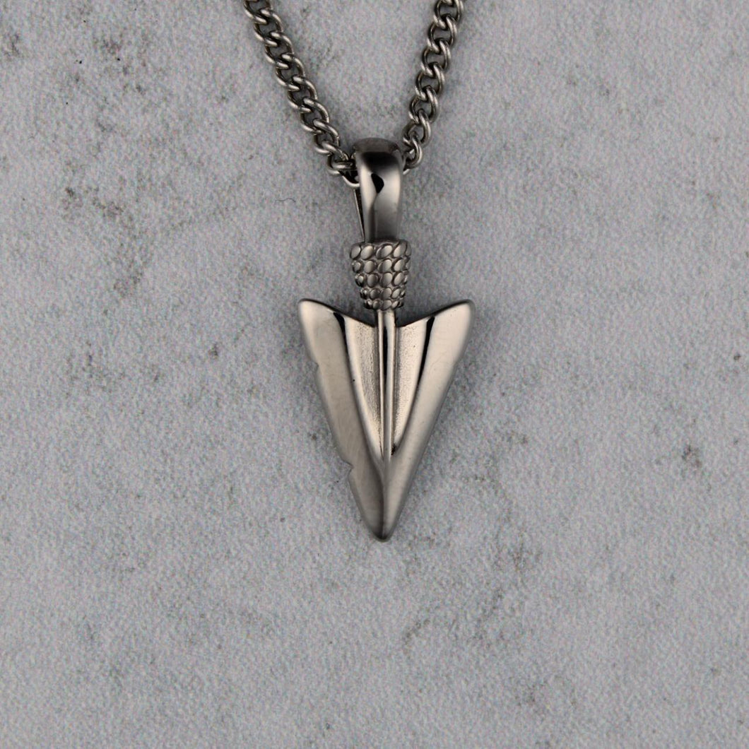 Silver Arrowhead Pendant Chain Necklace