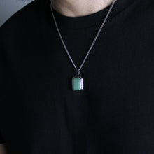Load image into Gallery viewer, Silver Aventurine Pendant Chain Necklace
