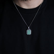 Load image into Gallery viewer, Silver Aventurine Pendant Chain Necklace
