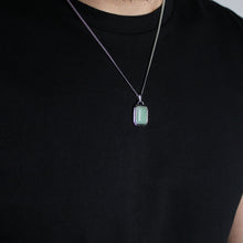 Load image into Gallery viewer, Silver Aventurine Pendant Chain Necklace
