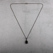 Load image into Gallery viewer, Silver Black Cubic Zirconia Pendant Chain Necklace
