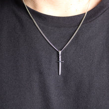 Load image into Gallery viewer, Silver Dagger Pendant Chain Necklace
