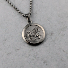 Load image into Gallery viewer, Silver Griffin Pendant Chain Necklace
