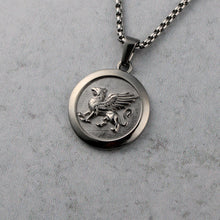 Load image into Gallery viewer, Silver Griffin Pendant Chain Necklace
