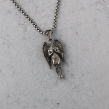 Load image into Gallery viewer, Silver Guardian Angel Pendant Chain Necklace
