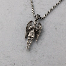 Load image into Gallery viewer, Silver Guardian Angel Pendant Chain Necklace

