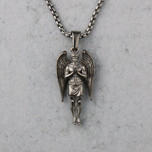 Load image into Gallery viewer, Silver Guardian Angel Pendant Chain Necklace

