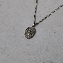 Load image into Gallery viewer, Silver Lady of Guadalupe Pendant Necklace &amp; 3mm Rope Chain Set
