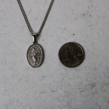 Load image into Gallery viewer, Silver Lady of Guadalupe Pendant Necklace &amp; 3mm Rope Chain Set
