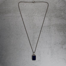 Load image into Gallery viewer, Silver Lapis Lazuli Pendant Chain Necklace
