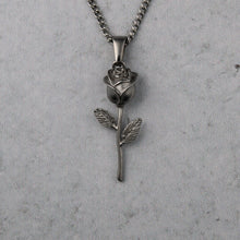 Load image into Gallery viewer, Silver Rose Pendant Chain Necklace
