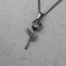 Load image into Gallery viewer, Silver Rose Pendant Chain Necklace
