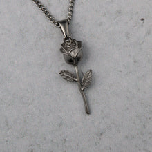 Load image into Gallery viewer, Silver Rose Pendant Chain Necklace
