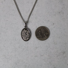 Load image into Gallery viewer, Silver Saint Michael Pendant Chain Necklace
