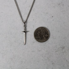 Load image into Gallery viewer, Silver Dagger Pendant Chain Necklace
