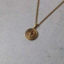 Load image into Gallery viewer, Gold Compass Pendant Chain Necklace
