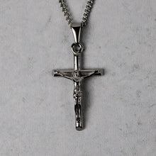 Load image into Gallery viewer, Silver Crucifix Cross Pendant Chain Necklace
