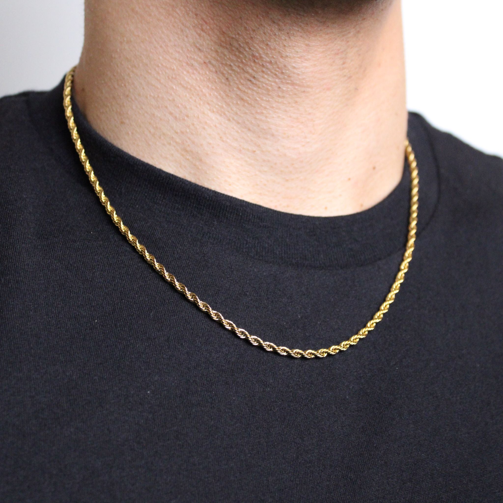 Gold 3mm Rope Chain – FAMED GOODS