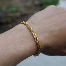 Load image into Gallery viewer, Gold 5mm Rope Bracelet
