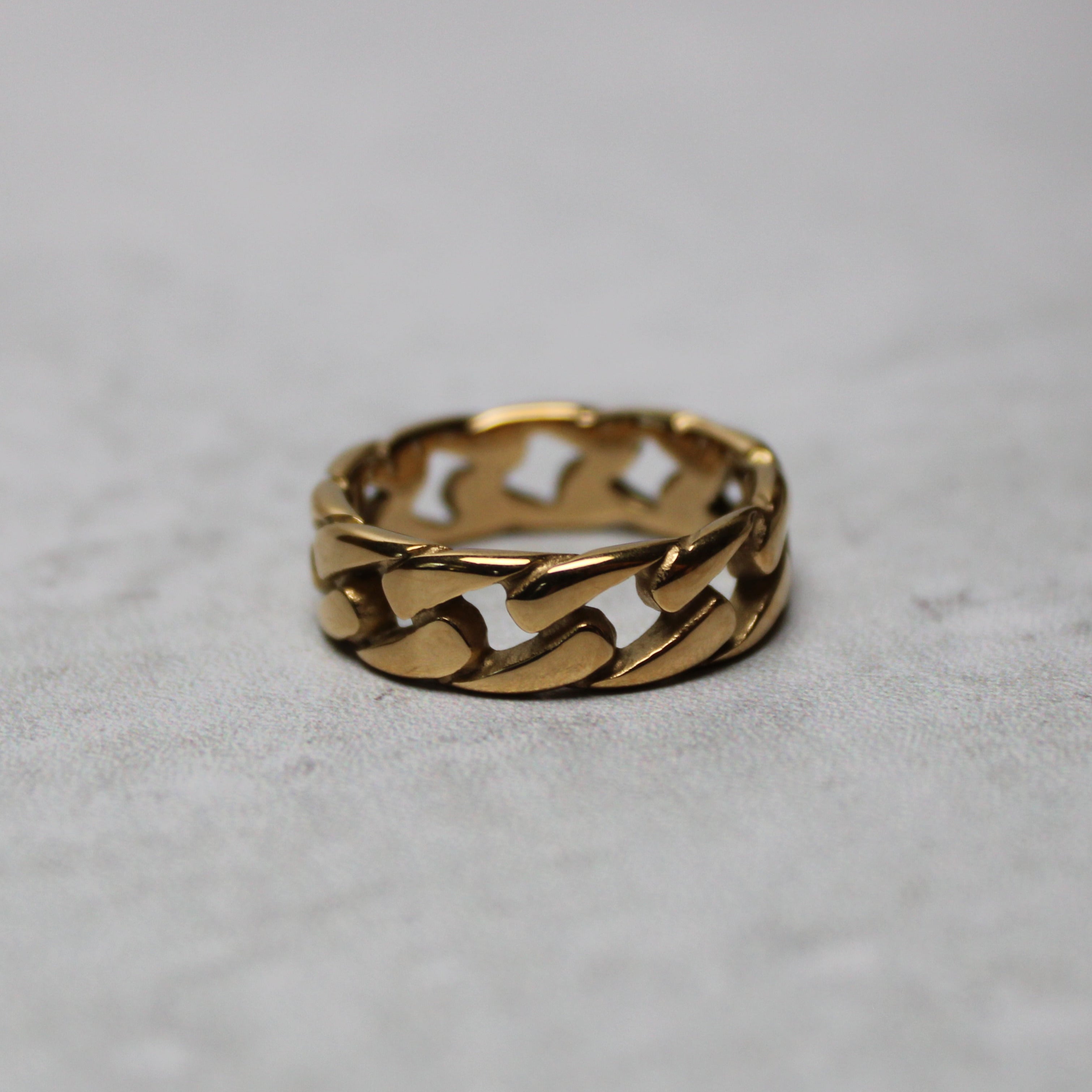 Gold Cuban Link Ring