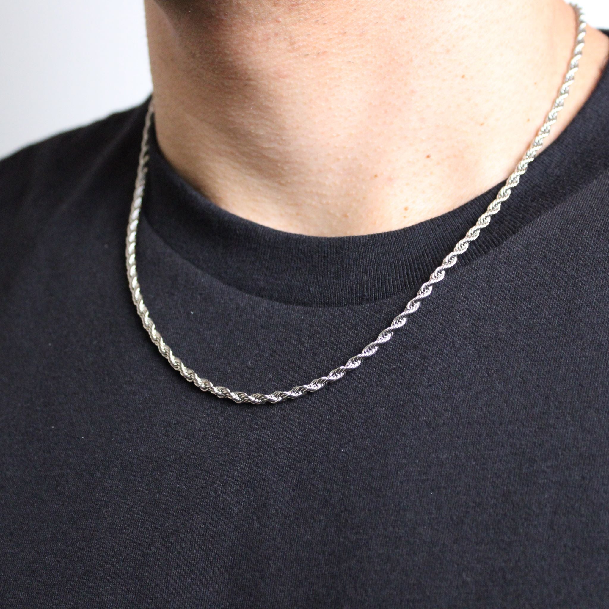 Silver 3mm Rope Chain 24 inch